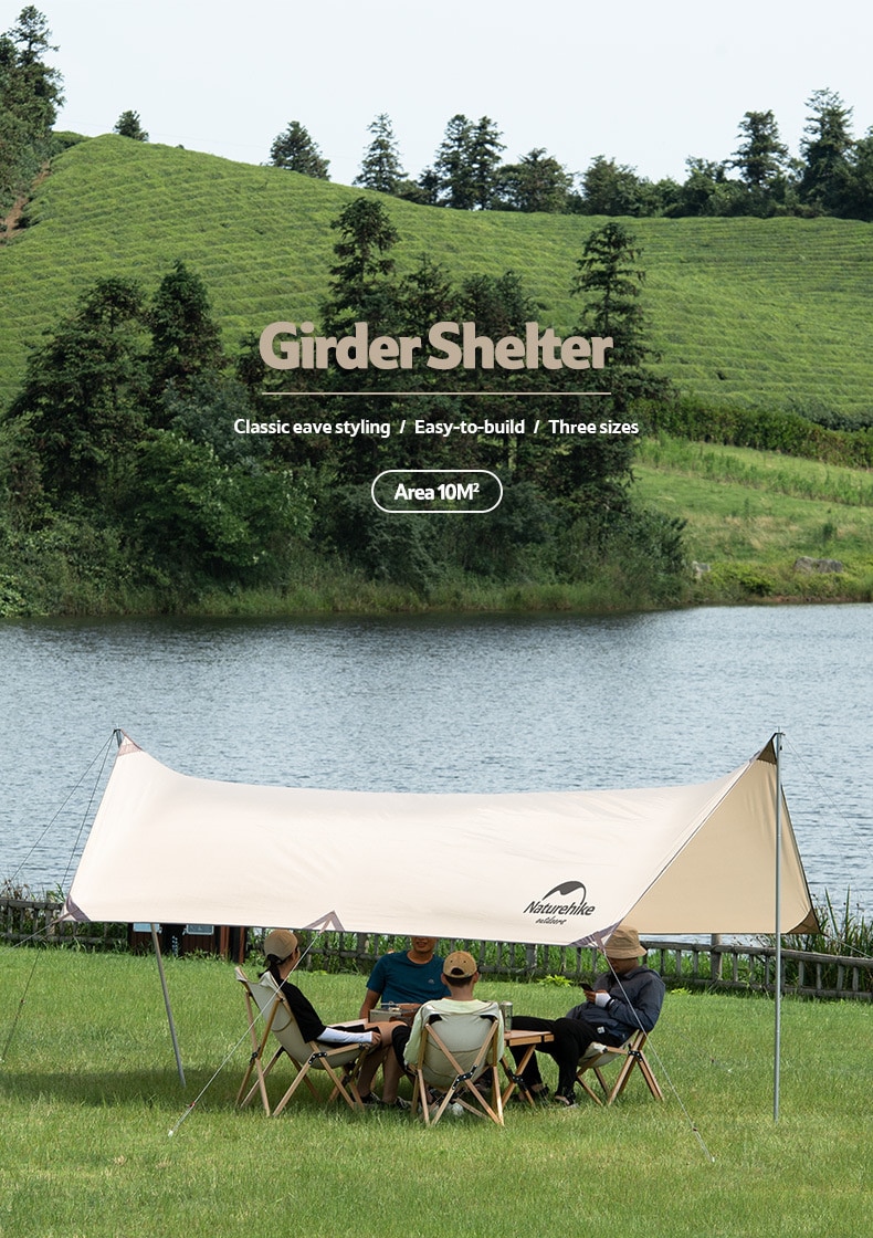 Cheap Goat Tents  Girder Shelter Sunscreen Canopy 4 6 Person Family Waterproof Outdoor Ultra Light Large Awning Camping Picnic Tent   